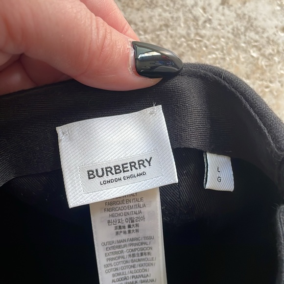 Burberry Embroidered TB Monogram Twill Baseball Cap Black - Picture 9 of 14